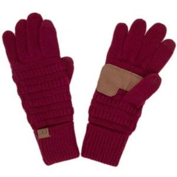 C.C 3pc Knit Warm Pom Beanie Gloves Scarves Set main image 5